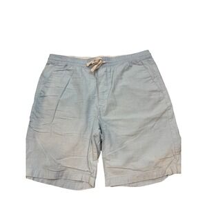 Banana Republic Mens Large Light Blue Cotton Drawstring Elastic Waist Shorts